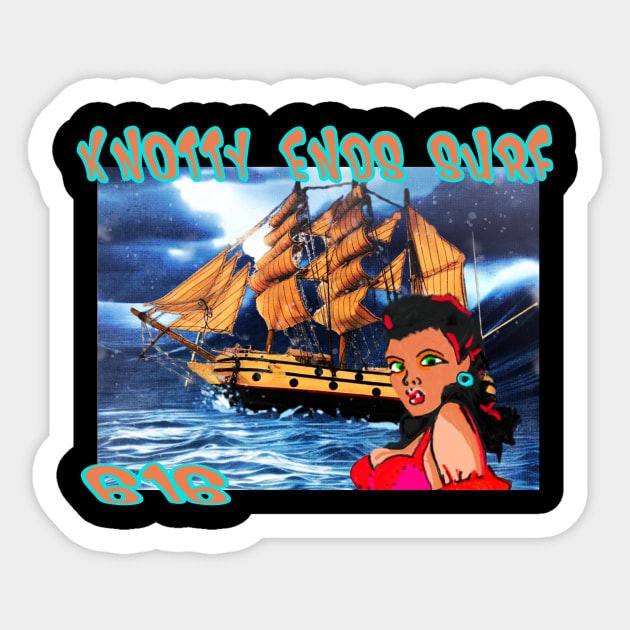 Knotty ends Surf ship 616 Sticker by ericbear36